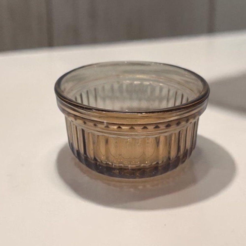 Anchor Hocking Amber Ramekin #1434, Vintage Custard Dish, Brown Kitchenware